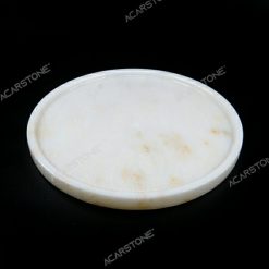 Yuvarlar Mermer Beyaz Tepsi 30x30.2 cm