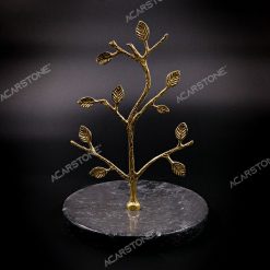 Black Leaf Branch Marble 16x16.18cm