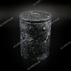 Black Marble Dustbin 15x15.20 cm