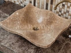 Light Emperador Marble Sink