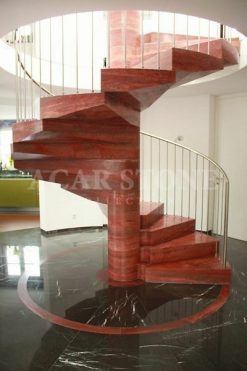 Red Travertine Step