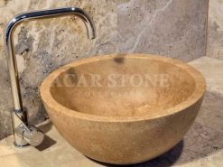 Travertine Deep Bowl Marble Sink