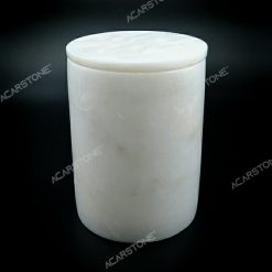 White Marble Dustbin 15x15.20 cm