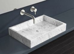 White Spotted Marble Sink