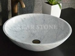 White Veined Bowl Sink