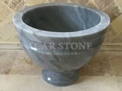 حوض رخامي رمادى بأرجل مستديرة