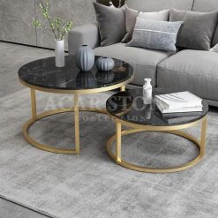 Mesa de centro de mármol negro Zigon