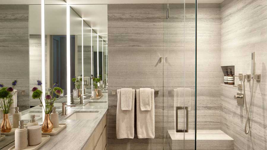 traverten banyo tasarımları